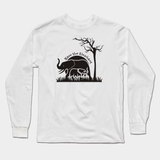 Save The Elephant Long Sleeve T-Shirt